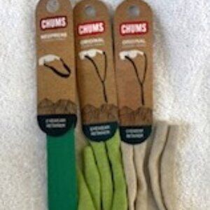 Three CHUMS Eyewear Retainers: 1 Neoprene and 2 Original 100% cotton Unisex NWT
